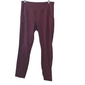 Yogalicious Lux Womens XL Burgundy Leggings With Pockets